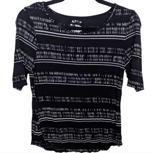 Apt. 9 Women's Petite Black Striped Top, Size XS 🖤